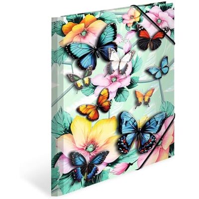 HERMA Samlarmapp A4-fjäril, barnhörnspännarmapp av kartong med blommotiv, elastiskt band, inre klaffar och tryck för pojkar och flickor HERMA Samlarmapp A4-fjäril, barnhörnspännarmapp av kartong med blommotiv, elastiskt band, inre klaffar och tryck för pojkar och flickor