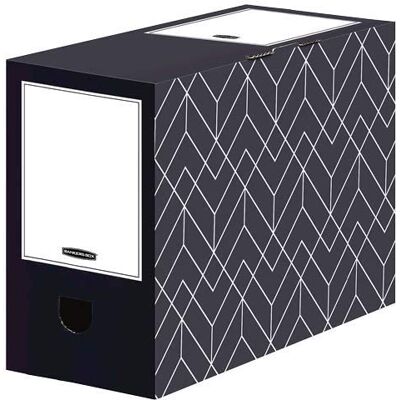 Bankers Box Arkivlåda A4, Décor-serie för kontor och hem, 150 mm ryggrad, tillverkad av 100% återvunnen wellpapp, färg/motiv: midnattsblå, 5 stycken Bankers Box Arkivlåda A4, Décor-serie för kontor och hem, 150 mm ryggrad, tillverkad av 100% återvunnen wellpapp, färg/motiv: midnattsblå, 5 stycken