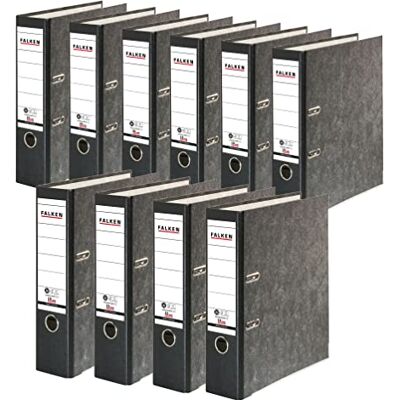 FALKEN Original 10-pack återvinningskärm molnmarmor. Tillverkad i Tyskland. 8 cm bred DIN A4 svart rygg ringpärm mapp brevmapp kontorsmapp pappmapp CO2-neutral blå ängel FALKEN Original 10-pack återvinningskärm molnmarmor. Tillverkad i Tyskland. 8 cm bred DIN A4 svart rygg ringpärm mapp brevmapp kontorsmapp pappmapp CO2-neutral blå ängel