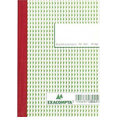 Exacompta Manifold quadrille 5x5 14,8x10,5cm 50 feuillets tripli autocopiants Exacompta Manifold quadrille 5x5 14,8x10,5cm 50 feuillets tripli autocopiants