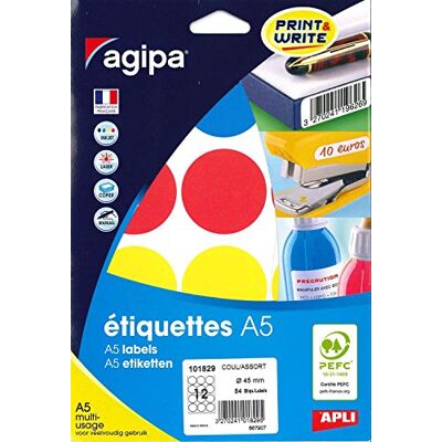 APLI 101829 fodral 84 multipurpose tabletter blandade färger Ø 45 mm hörn: pastiller, blå, gul, röd, grön APLI 101829 fodral 84 multipurpose tabletter blandade färger Ø 45 mm hörn: pastiller, blå, gul, röd, grön