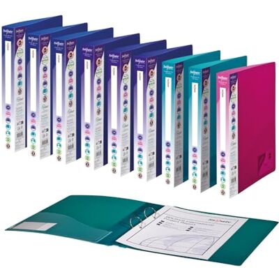Snopake 10180 2 ring 25 mm kapacitet A4 ringpärmar (paket med 10) Electra Assorted Snopake 10180 2 ring 25 mm kapacitet A4 ringpärmar (paket med 10) Electra Assorted