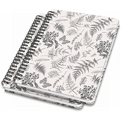 Sigel JN604 spiral notebook basic, A5, prickig, hardover, blommönster, svart/beige, 2 delar Jolie Sigel JN604 spiral notebook basic, A5, prickig, hardover, blommönster, svart/beige, 2 delar Jolie