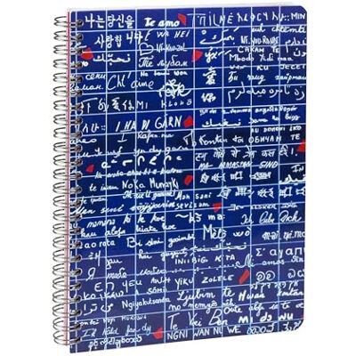 Clairefontaine 116314C Le Mur des Je t'aime, Carnet reliure intégrale A5 14,8x21 cm, 120 pages, ligné, 3 intercalaires avec 6 poches Clairefontaine 116314C Le Mur des Je t'aime, Carnet reliure intégrale A5 14,8x21 cm, 120 pages, ligné, 3 intercalaires avec 6 poches