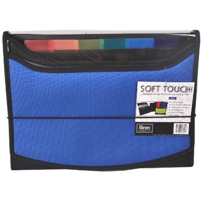 Filexec Soft Touch vadderad kanvas fönster expanderande fil, 13 fickor, 1-pack, blå (46221-6) Filexec Soft Touch vadderad kanvas fönster expanderande fil, 13 fickor, 1-pack, blå (46221-6)