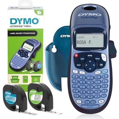 Dymo LetraTag LT-100H-etikettskrivare, startsats Handhållen etikettskrivare med etikettejp i papper och genomskinlig Perfekt för kontoret eller hemmet Dymo LetraTag LT-100H-etikettskrivare, startsats Handhållen etikettskrivare med etikettejp i papper och genomskinlig Perfekt för kontoret eller hemmet