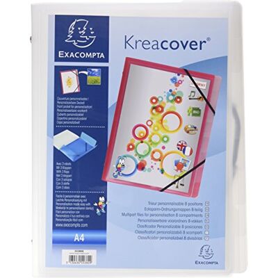 Exacompta Ref 55380E 1 Kreacover anpassningsbar sortering med 3 flikar med resårband omslag och foder i PP 8 fack storlek 25 x 32 cm för A4 5 slumpmässiga färger Exacompta Ref 55380E 1 Kreacover anpassningsbar sortering med 3 flikar med resårband omslag och foder i PP 8 fack storlek 25 x 32 cm för A4 5 slumpmässiga färger