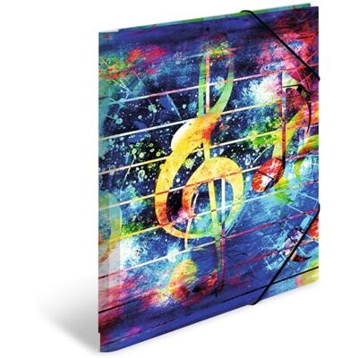 HERMA Samlarmapp A4-musik, barnhörnspännarmapp av plast med konstmotiv, elastiskt band, inre klaffar och tryck för pojkar och flickor HERMA Samlarmapp A4-musik, barnhörnspännarmapp av plast med konstmotiv, elastiskt band, inre klaffar och tryck för pojkar och flickor