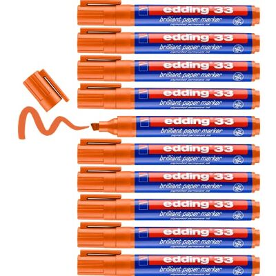 edding e-33 10 stycken markörer, kilspets 1 till 5 mm orange edding e-33 10 stycken markörer, kilspets 1 till 5 mm orange