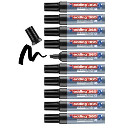 edding 365 whiteboardmarkörer svart 10 pennor 2–7 mm fasad spets för whiteboard, glas, skiffer, staffli, torr utan att lämna spår, torkar inte edding 365 whiteboardmarkörer svart 10 pennor 2–7 mm fasad spets för whiteboard, glas, skiffer, staffli, torr utan att lämna spår, torkar inte