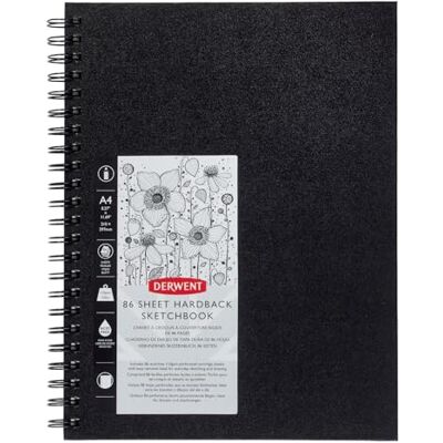 Derwent Big Book Skissbok, A4, 86 Ark, Spiralbunden, Svart, 2301607 Derwent Big Book Skissbok, A4, 86 Ark, Spiralbunden, Svart, 2301607