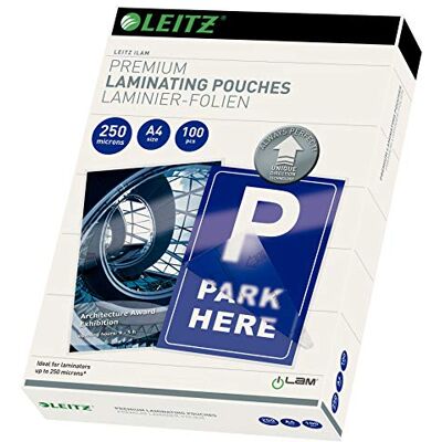 Leitz 74930000 Lamineringsfolie, Genomskinlig, A4 x 100 stycken Leitz 74930000 Lamineringsfolie, Genomskinlig, A4 x 100 stycken
