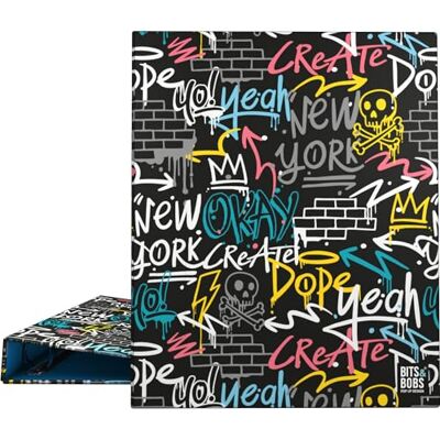 Grafoplás A4-arkivmapp Wall Bits & Bobs Pop Up Desing-design 4 x 25 mm blandade ringar FSC-certifierad mjuk laminerad perfekt skolmaterial Grafoplás A4-arkivmapp Wall Bits & Bobs Pop Up Desing-design 4 x 25 mm blandade ringar FSC-certifierad mjuk laminerad perfekt skolmaterial
