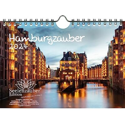 Seelenzauber Hamburgzauber DIN A5 väggkalender för 2024 Hamburg Tyskland resa semester – sjömagi Seelenzauber Hamburgzauber DIN A5 väggkalender för 2024 Hamburg Tyskland resa semester – sjömagi