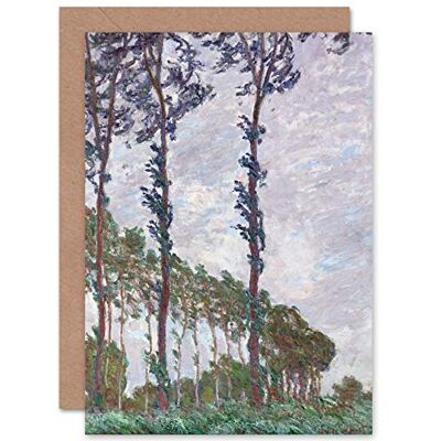Artery8 Claude Monet Wind Effect Series Of The Poplars fin konst gratulationskort plus kuvert tom insida Artery8 Claude Monet Wind Effect Series Of The Poplars fin konst gratulationskort plus kuvert tom insida
