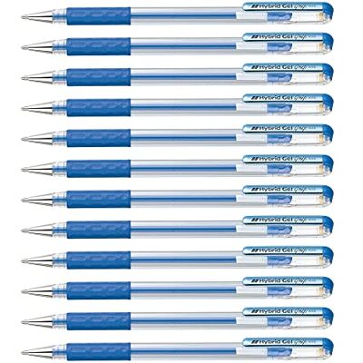 Pentel Hybrid gelpenna, 0,8 mm spets, metallisk, bekvämt fingerhandtag, blå Pentel Hybrid gelpenna, 0,8 mm spets, metallisk, bekvämt fingerhandtag, blå