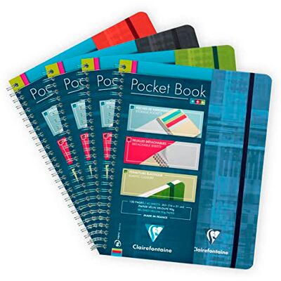 Clairefontaine 68566C Un Cahier à Spirale Pocket Book – A5+ 16 x 21 cm – 120 sidor Détachables Lignées avec 3 intercalaires – papper 90 g – Couverture Carte Pelliculée – Couleur Aléatoire Clairefontaine 68566C Un Cahier à Spirale Pocket Book – A5+ 16 x 21 cm – 120 sidor Détachables Lignées avec 3 intercalaires – papper 90 g – Couverture Carte Pelliculée – Couleur Aléatoire