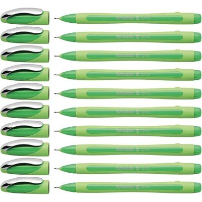 Schneider Xpress Premium Fineliner, 0,8 mm porös punkt, ljusgrön tunna, grönt bläck, låda med 10 pennor (190004) Schneider Xpress Premium Fineliner, 0,8 mm porös punkt, ljusgrön tunna, grönt bläck, låda med 10 pennor (190004)
