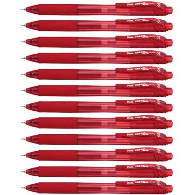 Pentel BLN105 Gel Ink kulspetspennor med klicktopp 0,25 mm linje och 0,5 mm kuldiameter 12 mm röd Pentel BLN105 Gel Ink kulspetspennor med klicktopp 0,25 mm linje och 0,5 mm kuldiameter 12 mm röd