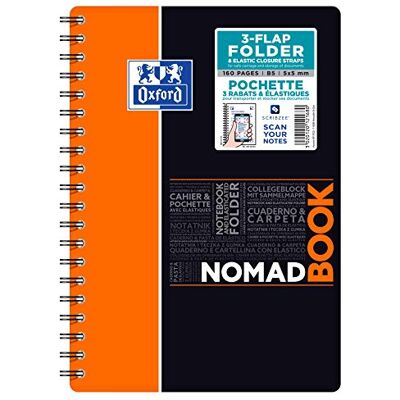Oxford 400100861 Nomadbook spiralblock student 17,6 x 25 cm skjorta integrerade 160 sidor rutiga 5 x 5 polypropylen färger slumpmässig Oxford 400100861 Nomadbook spiralblock student 17,6 x 25 cm skjorta integrerade 160 sidor rutiga 5 x 5 polypropylen färger slumpmässig