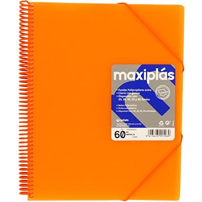 Grafoplás 39836052-carpeta orange 60 fickor A4 med kuvert, med spiral Grafoplás 39836052-carpeta orange 60 fickor A4 med kuvert, med spiral