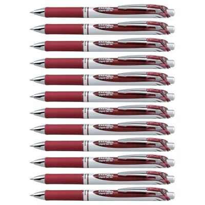 Pentel EnerGel XM BL77 gelpenna med tryckmekanik, vinröd (12 stycken) Pentel EnerGel XM BL77 gelpenna med tryckmekanik, vinröd (12 stycken)