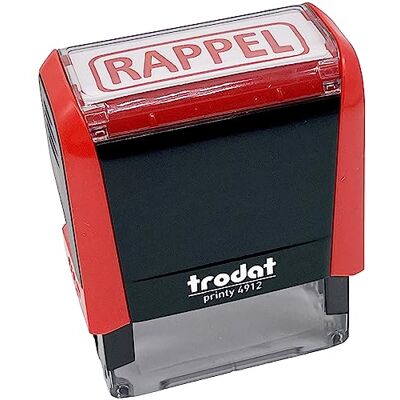 Trodat X-print stämpel 4912 automatiskt påfyllningsbart bläck, RAPPEL text, rött färgbläck, utskriftsstorlek 47 x 18 mm Trodat X-print stämpel 4912 automatiskt påfyllningsbart bläck, RAPPEL text, rött färgbläck, utskriftsstorlek 47 x 18 mm