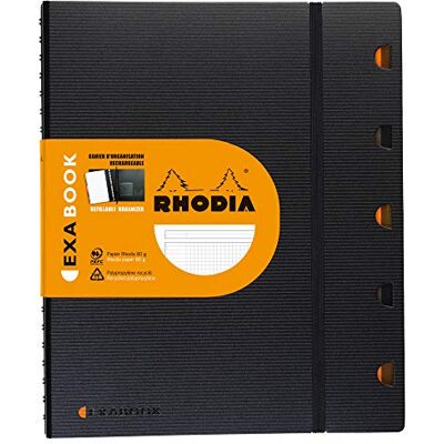 Rhodia 132142C – Exabook svart A4+ påfyllningsbar organiseringsanteckningsbok Små kvadrater 160 avtagbar perf. 4 hål – Clairefontaine papper 90 g – polypro-fodral (plast) – rodiaktivt Rhodia 132142C – Exabook svart A4+ påfyllningsbar organiseringsanteckningsbok Små kvadrater 160 avtagbar perf. 4 hål – Clairefontaine papper 90 g – polypro-fodral (plast) – rodiaktivt