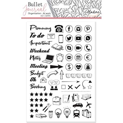 Aladine Stampo Bullet Journal ORGANISATION KONTOR 2 Skumstämpelbräda, silikonavtryck perfekt för Bullet Journal, Scrapbooking, anteckningsböcker DIY kreativ fritid Aladine Stampo Bullet Journal ORGANISATION KONTOR 2 Skumstämpelbräda, silikonavtryck perfekt för Bullet Journal, Scrapbooking, anteckningsböcker DIY kreativ fritid