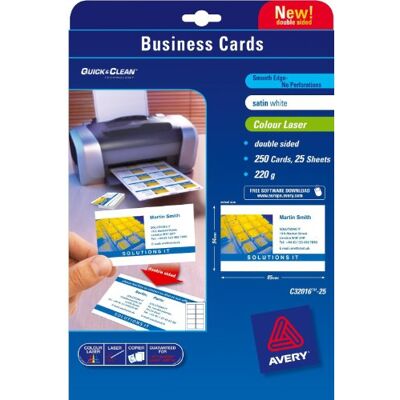 Avery VISIT BIGL.DA 85X54 SATIN LASER C32016-25 Avery VISIT BIGL.DA 85X54 SATIN LASER C32016-25