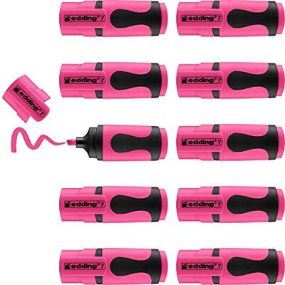 edding 7 mini-highlighterpennor – neonrosa – 10 highlighterpennor – snedskuren spets 1–3 mm – liten highlighter i trendiga färger – för punktlistor, skolan, högskolan, universitetet eller kontoret edding 7 mini-highlighterpennor – neonrosa – 10 highlighterpennor – snedskuren spets 1–3 mm – liten highlighter i trendiga färger – för punktlistor, skolan, högskolan, universitetet eller kontoret