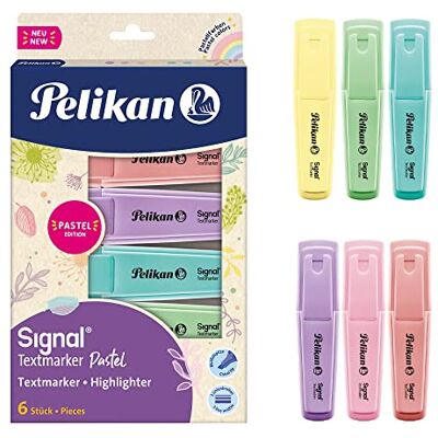 Pelikan Signal Pastel Pastellmarkörer Blandade färger, vattenbaserade, tvättbara, lämpliga för hudkontakt, 3 stretchbredder, 6-pack Pelikan Signal Pastel Pastellmarkörer Blandade färger, vattenbaserade, tvättbara, lämpliga för hudkontakt, 3 stretchbredder, 6-pack