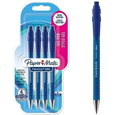 Paper Mate FlexGrip Gel Pennor 0,7 mm Blått bläck 4 stycken Paper Mate FlexGrip Gel Pennor 0,7 mm Blått bläck 4 stycken