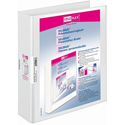 VELOFLEX 1138190 – Presentationsringbok Velodur, DIN A4, spakmekanik, 280 x 315 x 60 mm, med ytterfickor, vit VELOFLEX 1138190 – Presentationsringbok Velodur, DIN A4, spakmekanik, 280 x 315 x 60 mm, med ytterfickor, vit