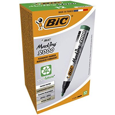 BIC Marking 2000 Markör, Grön, Paket med 12 BIC Marking 2000 Markör, Grön, Paket med 12