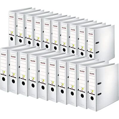 FALKEN vegan PP spakvalv filer, A4, 8 cm rygg vit, förpackning 20 FALKEN vegan PP spakvalv filer, A4, 8 cm rygg vit, förpackning 20