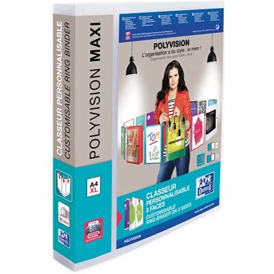Oxford Elba 100201773 ringbok polyvision Maxi, A4, 4 ringar (ryggbredd 4,5 cm, för ca 300DINA4-blad) extra bredd, individualiserbar transparent Oxford Elba 100201773 ringbok polyvision Maxi, A4, 4 ringar (ryggbredd 4,5 cm, för ca 300DINA4-blad) extra bredd, individualiserbar transparent