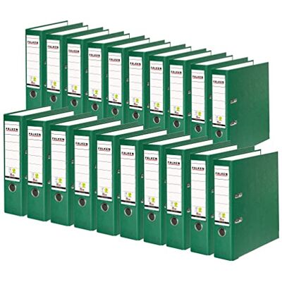 FALKEN vegan PP spakvalv filer, A4, 8 cm rygg – grön, förpackning 20 FALKEN vegan PP spakvalv filer, A4, 8 cm rygg – grön, förpackning 20