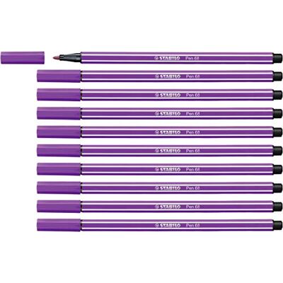 STABILO Pen 68 Lila Vattenbaserad bläck - 1mm - 10 st - filtpen STABILO Pen 68 Lila Vattenbaserad bläck - 1mm - 10 st - filtpen