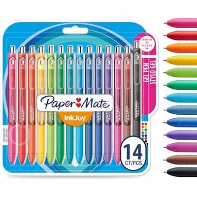 Paper Mate InkJoy Gel Pennor Mediumspets (0,7 mm) Sorterade färger 14 stycken Paper Mate InkJoy Gel Pennor Mediumspets (0,7 mm) Sorterade färger 14 stycken