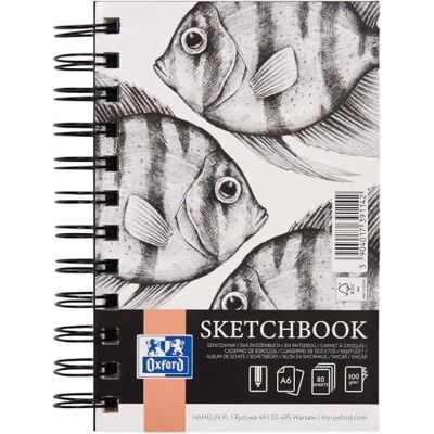 Oxford Skizzenbuch A6 Hardcover dubbel spiralbindning 80 ark 100 g svart Oxford Skizzenbuch A6 Hardcover dubbel spiralbindning 80 ark 100 g svart