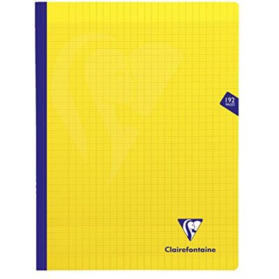 Clairefontaine – Ref 349341C – Mimesys trådbunden anteckningsbok (192 sidor) – A4+ storlek, Séyès linjal, 90 gsm borstat velumpapper, mjukt polypro-fodral – gul Clairefontaine – Ref 349341C – Mimesys trådbunden anteckningsbok (192 sidor) – A4+ storlek, Séyès linjal, 90 gsm borstat velumpapper, mjukt polypro-fodral – gul