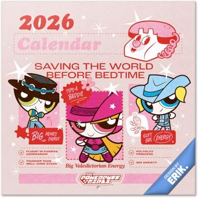 Grupo Erik Wall Calendar 2026 The Powerpuff Girls Calendar 2026 Square 30 x 30 cm 12 x 12 inches Wall Planner, Family Planner Month To View The Power Puff Girls Gifts For Friends Grupo Erik Wall Calendar 2026 The Powerpuff Girls Calendar 2026 Square 30 x 30 cm 12 x 12 inches Wall Planner, Family Planner Month To View The Power Puff Girls Gifts For Friends