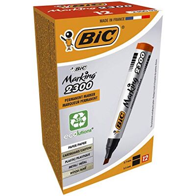 BIC Marking 2300 ECOlutions Permanenta Märkpennor med Medelstor Snedskuren Spets – Röd, 12-pack BIC Marking 2300 ECOlutions Permanenta Märkpennor med Medelstor Snedskuren Spets – Röd, 12-pack