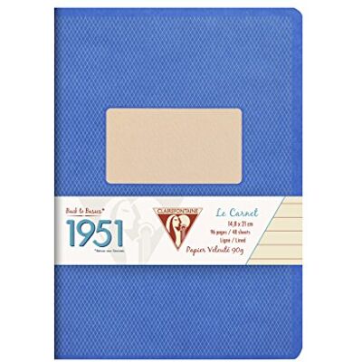 Clairefontaine 195136C – förpackning med 10 häften 1951 Back to basics DIN A5 14,8 x 21 cm, 48 ark 90 g, linjerad, blandade färger, 1 förpackning Clairefontaine 195136C – förpackning med 10 häften 1951 Back to basics DIN A5 14,8 x 21 cm, 48 ark 90 g, linjerad, blandade färger, 1 förpackning