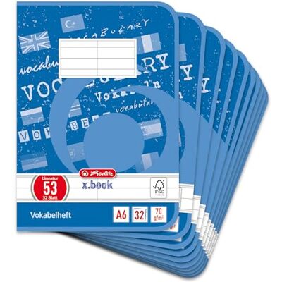 herlitz 413682 ordförråd A6, 32 ark, linjering 53, FSC Mix, 10 stycken herlitz 413682 ordförråd A6, 32 ark, linjering 53, FSC Mix, 10 stycken
