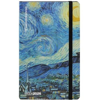 Franco Cosimo Panini HALTADEFINITION 12 månaders stor veckodagbok, 2026 dagbok tryckt med ett konstverk av Van Gogh, elastisk stängning, dubbelt bokmärke och 192 sidor, 13 x 21 cm, natt Franco Cosimo Panini HALTADEFINITION 12 månaders stor veckodagbok, 2026 dagbok tryckt med ett konstverk av Van Gogh, elastisk stängning, dubbelt bokmärke och 192 sidor, 13 x 21 cm, natt