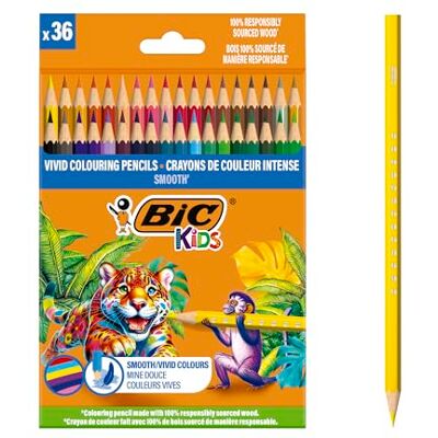 BIC 525788 träpennor, flerfärgade, 0,37, 36 BIC 525788 träpennor, flerfärgade, 0,37, 36