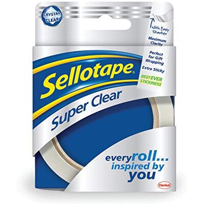 Sellotape t Super Clear självhäftande tejp på rulle, starkt fästande, 24 mm x 50 m, 6 st. Sellotape t Super Clear självhäftande tejp på rulle, starkt fästande, 24 mm x 50 m, 6 st.
