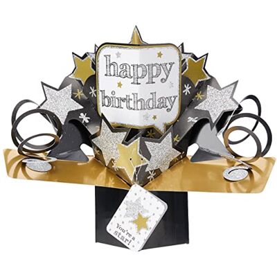 Suki Gifts International Pop up-kort grattis på födelsedagen stjärnor, flerfärgad, 13 x 21 x 19 cm Suki Gifts International Pop up-kort grattis på födelsedagen stjärnor, flerfärgad, 13 x 21 x 19 cm